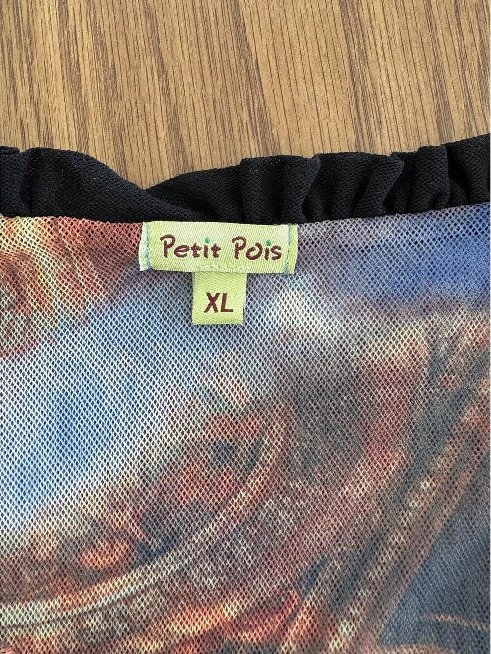 Petit Pois by Viviana G Y2K XL Sheer Mesh Long Sleeve Top Abstract Print - Picture 4 of 9